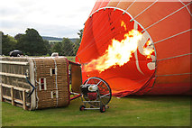 NO1124 : Inflating a hot-air balloon at North Inch, Perth by Mike Pennington