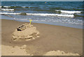 NZ8612 : Sandcastle on the beach by Pauline E