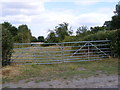 TM3169 : Field entrance off Laxfield Road by Geographer