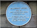 Blue plaque on Bradshaw House, Congleton