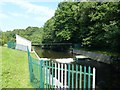 River monitoring station and weir on the Rhymney River