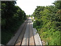 Railway line running from Wrexham to Bidston