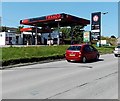 Texaco filling station on the approach to the Nant-y-bwch Roundabout, Tredegar