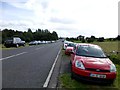 Cars parked along Beltany Road