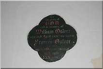 TF3178 : Memorial stone to William Oslear in Farforth church by Chris