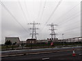 Twin pylons in Llanwern Steelworks