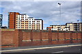 Crown Point Road wall with Jurys Inn beyond