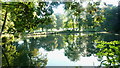 Ornamental lake in Alexandra Park, Whalley Range, Manchester