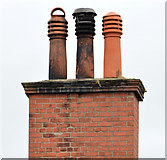J3773 : Chimney and chimney pots, Ballyhackamore, Belfast by Albert Bridge