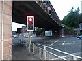 Dumbarton Road passes under a dismantled railway