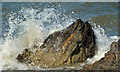 J4482 : Rocks and waves, Helen's Bay (2) by Albert Bridge
