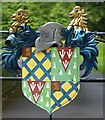 ST8477 : Coat of Arms on Manor House gates by Rob Farrow