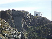SH2082 : South Stack: people on the cliff by Chris Downer