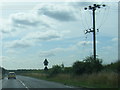 A158 and power lines east of Langton by Wragby