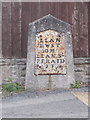 Llansanffraid Glan Conwy: milestone on Llanrwst Road