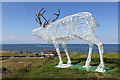 A stag sculpture overlooking Moray Golf Course, Lossiemouth