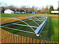 Wheeled frame on a cricket pitch at Cowbridge Athletic Club