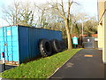 SS9974 : Tyres near the entrance to Cowbridge Bowls Club by Jaggery