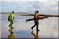 SD3045 : Shrimpers on Rossall Beach by Steve Daniels