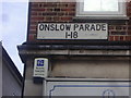 Sign for shop number directions on Onslow Parade