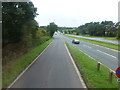 The sliproad from the A559 joins the A556 at Sandiway