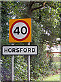 TG1817 : Horsford Name sign by Geographer
