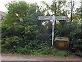 Beaston Cross signpost and grit bin