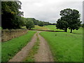 Track beside Rudding Park Golf Course