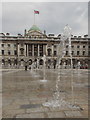 TQ3080 : London: fountains in Somerset House quadrangle by Chris Downer