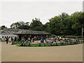 Cyclists atop Box Hill