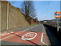 End of the 30mph zone in Velindre, Port Talbot