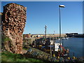 NT6779 : East Lothian Townscape : Wall And Lamp-post At Victoria Harbour, Dunbar by Richard West