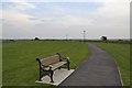 Seat with a view over the River Ribble Estuary, at Lytham Quays, Lytham