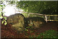 Weathered piece of sandstone on a roadside bank in Salmonby