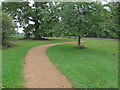 Path in verge of entrance road to Hylands Park