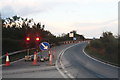 Road works on the railway bridge by Melton Ross quarry