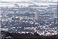 Loughborough town in the snow