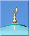 Golden crescent on the dome of the Madina Mosque