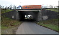 ST4287 : North side of a motorway bridge viewed from St Bride's Road near Magor by Jaggery