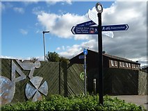 SD4364 : The Greenway signpost, Morecambe by Christine Johnstone