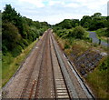 Railway east of Station Road near Flax Bourton