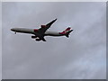 Virgin Airlines plane about to land at Heathrow