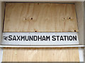 TM3863 : Saxmundham Railway Station sign by Geographer