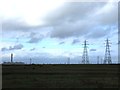 Pylons on the marshes, near Queenborough