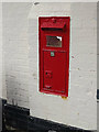 TM3863 : Railway Station Victorian Postbox at Saxmundham Railway Station by Geographer