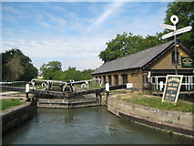 SP9213 : Grand Union Canal: Marsworth Top Lock Number 45 and Dry Dock by Nigel Cox
