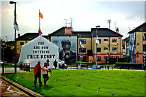 C4316 : Derry  - Bogside - Rossville Street - Petrol Bomber Mural (Battle of the Bogside) by Joseph Mischyshyn