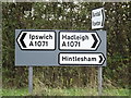 Roadsigns on the A1071 Thorpe