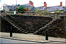 C4316 : Derry - Two set of Stairs from Wall of Derry down to Magazine Street by Joseph Mischyshyn