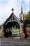 SO8463 : Lych gate and Ombersley church by Philip Halling